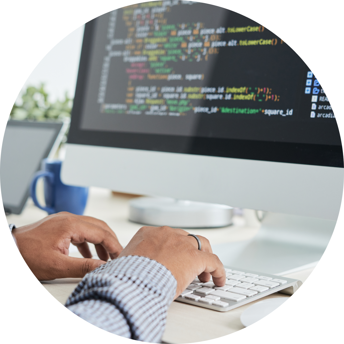 Developer coding